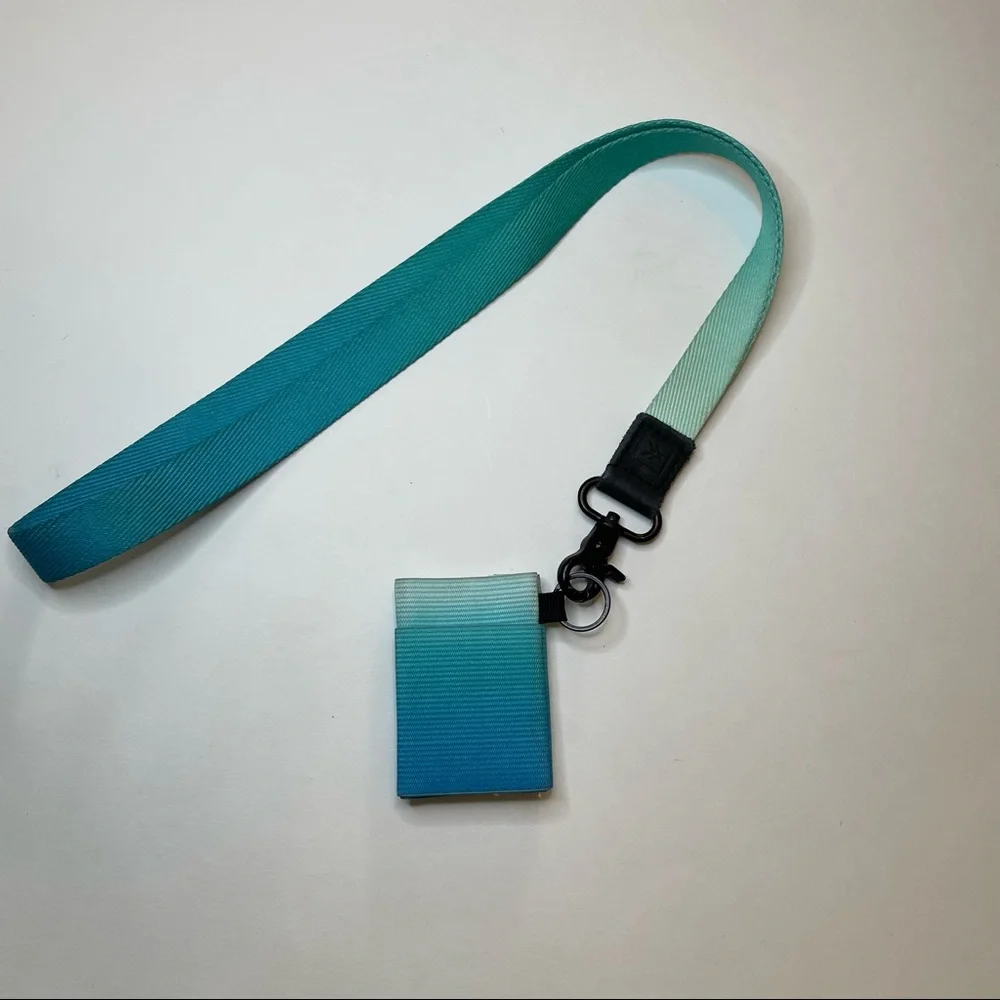Blue Thread Wallet and Lanyard